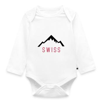 Swiss Alps - Baby Bio-Langarm-Body - Weiß - Vorne