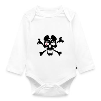 Kopf des Schädels Crane os hermine auge - Baby Bio-Langarm-Body - Weiß - Vorne
