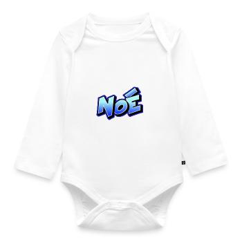 Graffiti name noah - Organic Longsleeve Baby Bodysuit - white - Front