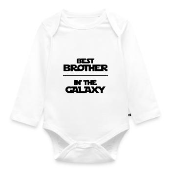 Best Brother In Galaxy - Baby Bio-Langarm-Body - Weiß - Vorne