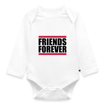 friends forever team crew party friends girlfriend b - Organic Longsleeve Baby Bodysuit - white - Front