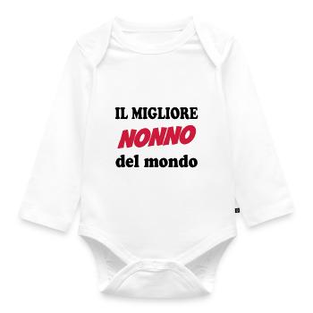 Il migliore nonno del mondo 111 - Baby Bio-Langarm-Body - Weiß - Vorne