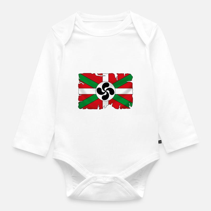 Drapeau Basque - Body Bébé bio manches longues - blanc