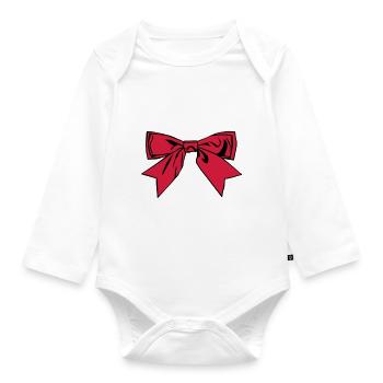 Schleife - Baby Bio-Langarm-Body - Weiß - Vorne