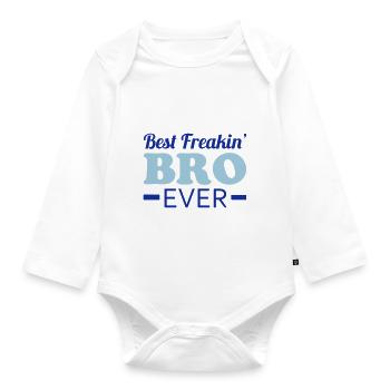 Bro - Organic Longsleeve Baby Bodysuit - white - Front