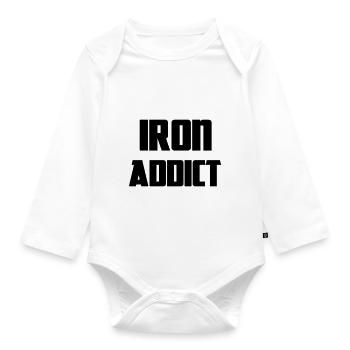Iron - Organic Longsleeve Baby Bodysuit - white - Front