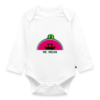 Mr. Melon - Baby Bio-Langarm-Body - Weiß - Vorne