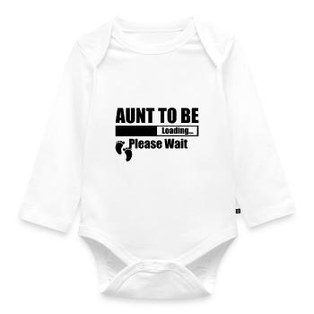 Aunt To Be Loading Please Wait - Organic Longsleeve Baby Bodysuit - white - Front
