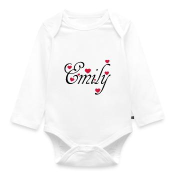♥ټI Love Emily-Vector Cute Confession Designټ♥ - Organic Longsleeve Baby Bodysuit - white - Front