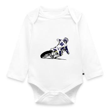 Supermoto - Baby Bio-Langarm-Body - Weiß - Vorne