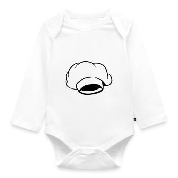 Cook cook chef hat - Organic Longsleeve Baby Bodysuit - white - Front