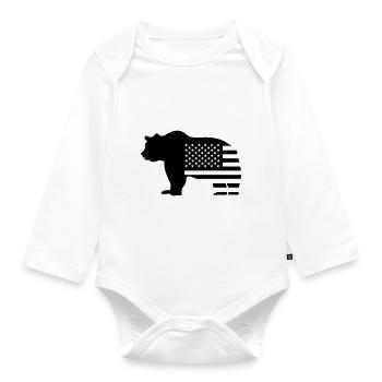 bear usa - Organic Longsleeve Baby Bodysuit - white - Front