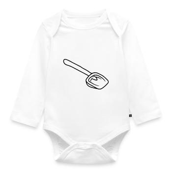 Contour version yellow shovel sandbox toy - Organic Longsleeve Baby Bodysuit - white - Front