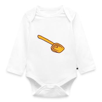 gelbe schaufel sandkasten spielzeug schaufeln eime - Baby Bio-Langarm-Body - Weiß - Vorne