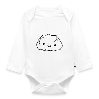 kiesel stein felsen - Baby Bio-Langarm-Body - Weiß - Vorne