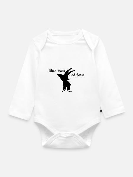 Über Bock und Bein - Baby Bio-Langarm-Body - Weiß