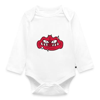 troll gesicht gruseliges - Baby Bio-Langarm-Body - Weiß - Vorne