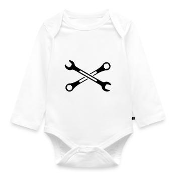 tools - Organic Longsleeve Baby Bodysuit - white - Front