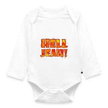 Hell Jeah! (Schriftzug) - Baby Bio-Langarm-Body - Weiß - Vorne