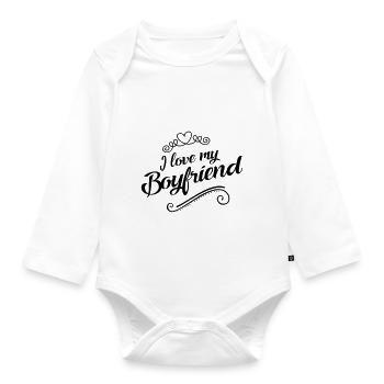 i love my boyfriend - Baby Bio-Langarm-Body - Weiß - Vorne