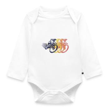 Cycling Cycling Cyclists Colorful Cycling - Organic Longsleeve Baby Bodysuit - white - Front