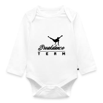 breakdancer bboy team - Baby Bio-Langarm-Body - Weiß - Vorne