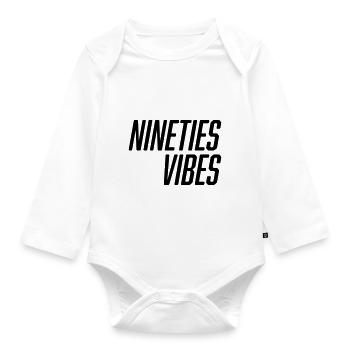 Nineties Vibes - Baby Bio-Langarm-Body - Weiß - Vorne