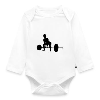 frau gewichte - Baby Bio-Langarm-Body - Weiß - Vorne