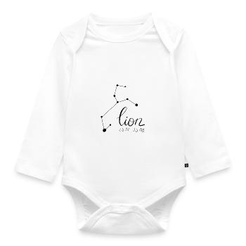 Lion signe astrologique - Body Bébé bio manches longues - blanc - Devant