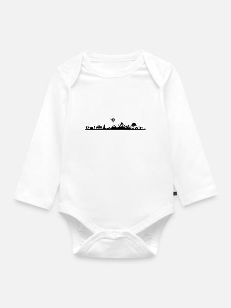 Landschaft - Berge Sport Alpen - Baby Bio-Langarm-Body - Weiß