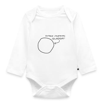 Extrem ungenaues Quadrat - Baby Bio-Langarm-Body - Weiß - Vorne