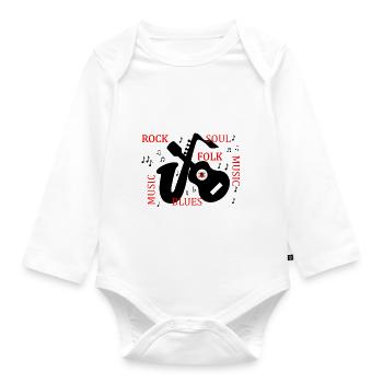 ROCK FOLK - Baby Bio-Langarm-Body - Weiß - Vorne