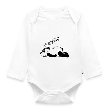 ZZZZZZ Panda Baer - Baby Bio-Langarm-Body - Weiß - Vorne
