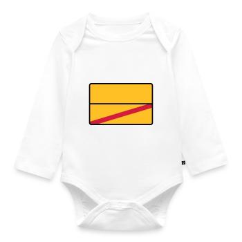 Place name sign blank - fill in yourself! - Organic Longsleeve Baby Bodysuit - white - Front