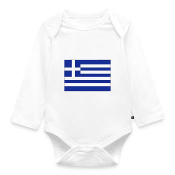 Greece Flag Accessories - Organic Longsleeve Baby Bodysuit - white - Front