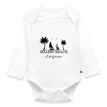 Malibu California - Organic Longsleeve Baby Bodysuit - white - Front