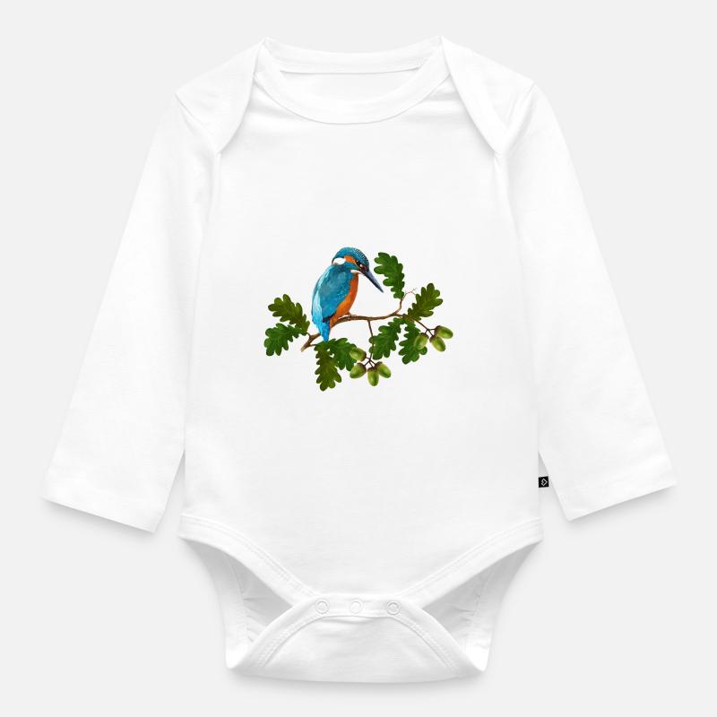 Vogel - Baby Bio-Langarm-Body - Weiß