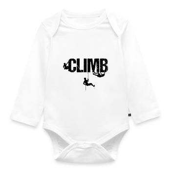 Climbing, sport, climb, climbing, hobby, bouldering - Organic Longsleeve Baby Bodysuit - white - Front