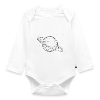 Saturn - Baby Bio-Langarm-Body - Weiß - Vorne