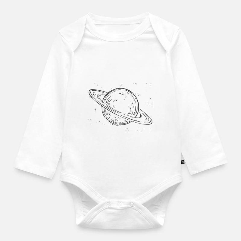Saturne - Body Bébé bio manches longues - blanc