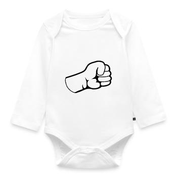 Design Poings ensoutenés - Body Bébé bio manches longues - blanc - Devant