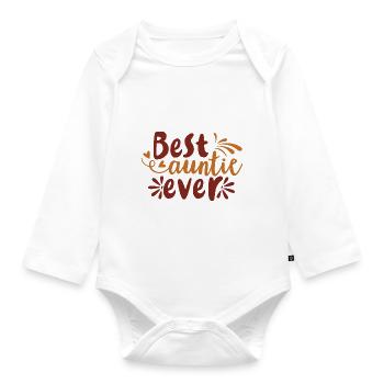 Best auntie ever - Baby Bio-Langarm-Body - Weiß - Vorne