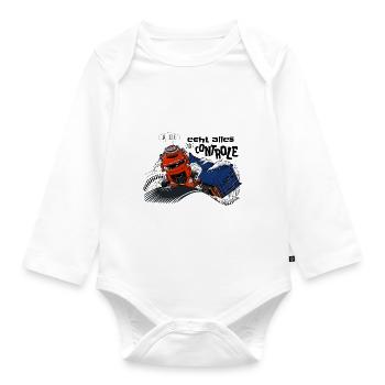 D TRUCK CONTROL EN - Organic Longsleeve Baby Bodysuit - white - Front