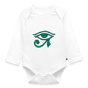 Egipt hieroglyphs - Organic Longsleeve Baby Bodysuit - white - Front