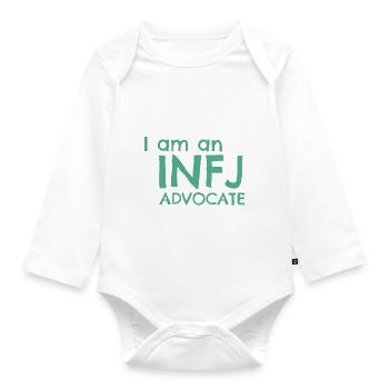 16 Persönlichkeiten - INFJ Advocate - Baby Bio-Langarm-Body - Weiß - Vorne