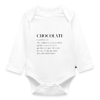 Chocolate - Organic Longsleeve Baby Bodysuit - white - Front