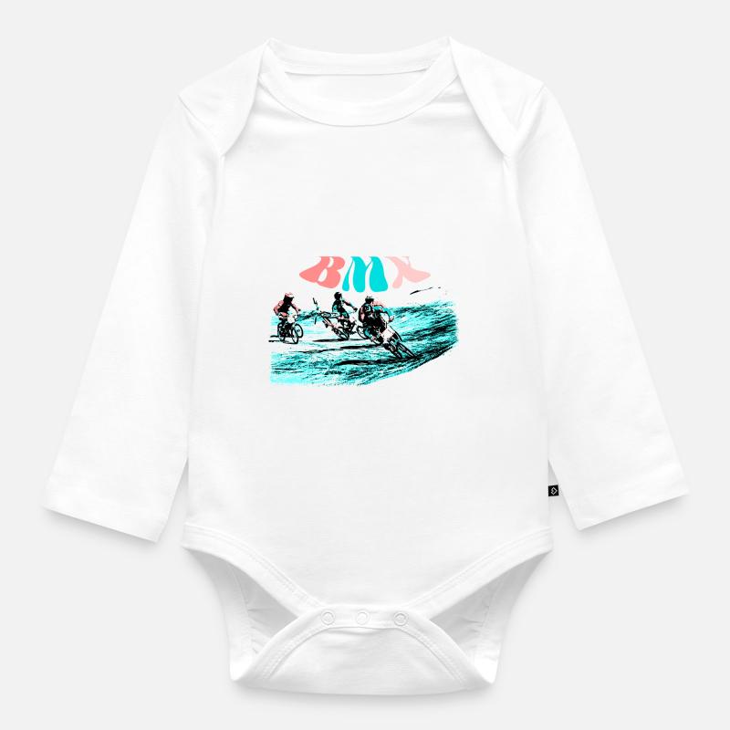 bmx - Body Bébé bio manches longues - blanc