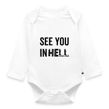 See You In Hell - Baby Bio-Langarm-Body - Weiß - Vorne