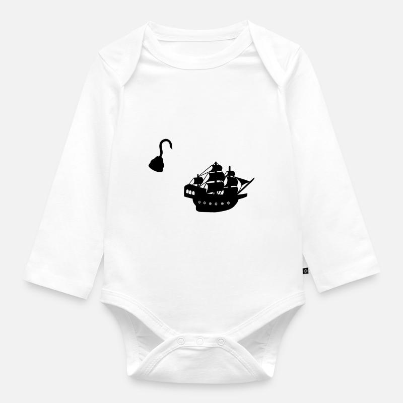 hook stickers - Body Bébé bio manches longues - blanc