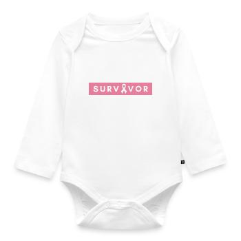 Cancer Survivor - Organic Longsleeve Baby Bodysuit - white - Front